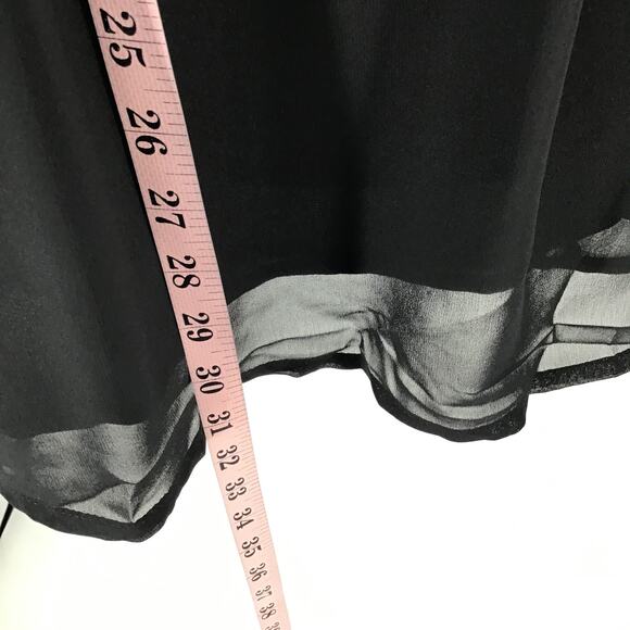 BLOOMCHIC 18-20 2X Plus Black Sheer Short Sleeve Empire Blouse Top NWT B103 - Picture 3 of 7